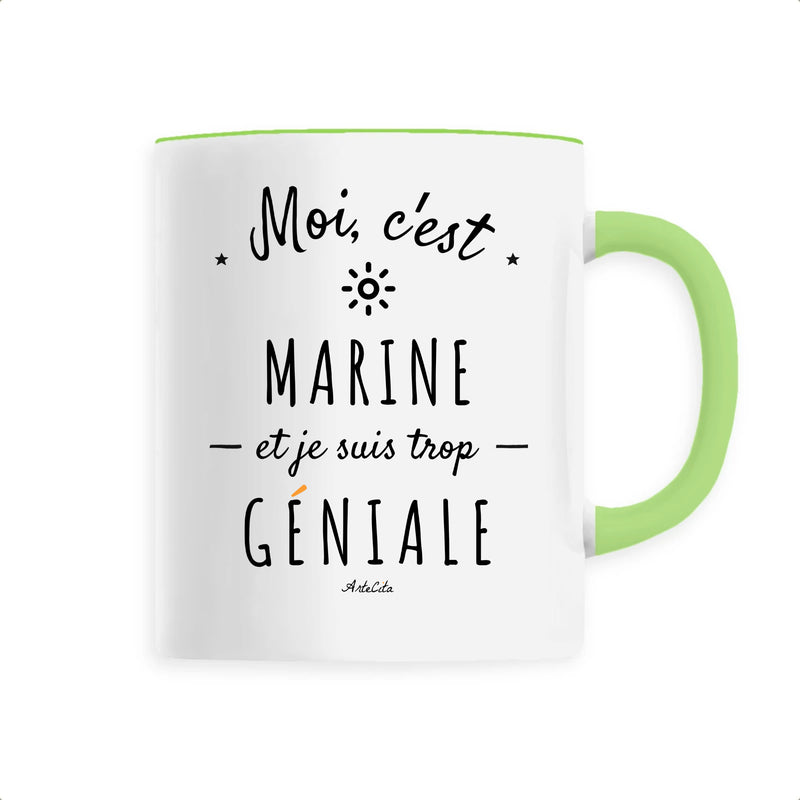 Cadeau anniversaire : Mug - Marine est trop Géniale - 6 Coloris - Cadeau Original - Cadeau Personnalisable - Cadeaux-Positifs.com -Unique-Vert-