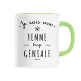 Mug - Une Femme trop Géniale - 6 Coloris - Cadeau Original - Cadeau Personnalisable - Cadeaux-Positifs.com -Unique-Vert-
