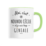Mug - Nounou Cécile est trop Géniale - 6 Coloris - Cadeau Original - Cadeau Personnalisable - Cadeaux-Positifs.com -Unique-Blanc-