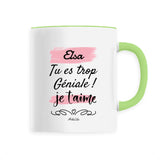 Mug - Elsa je t'aime - 6 Coloris - Cadeau Tendre & Original - Cadeau Personnalisable - Cadeaux-Positifs.com -Unique-Blanc-