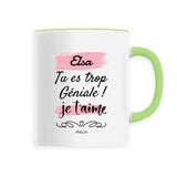 Mug - Elsa je t'aime - 6 Coloris - Cadeau Tendre & Original - Cadeau Personnalisable - Cadeaux-Positifs.com -Unique-Vert-