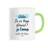 Mug - Gilles je t'aime - 6 Coloris - Cadeau Tendre - Cadeau Personnalisable - Cadeaux-Positifs.com -Unique-Vert-