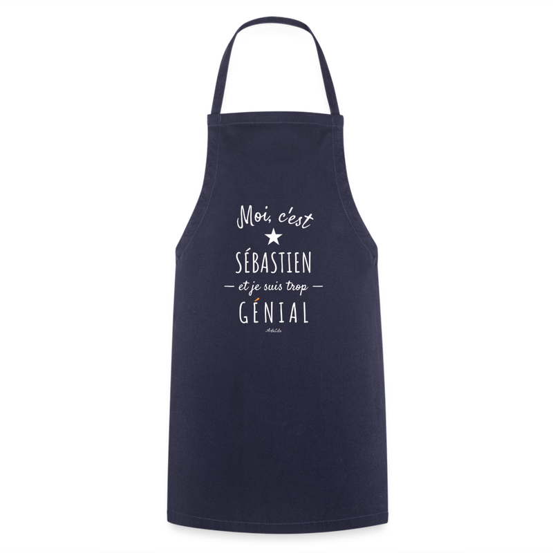 Cadeau anniversaire : Tablier - Sébastien est trop Génial - 7 Coloris - Cadeau Original - Cadeau Personnalisable - Cadeaux-Positifs.com -marine-taille unique-