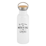 Gourde isotherme - Une Maître de stage trop Géniale - 3 tailles - Cadeau Durable - Cadeau Personnalisable - Cadeaux-Positifs.com -blanc-500 ml-