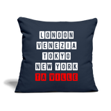 Coussin et housse de 45 x 45 cm Blanc - Cadeau Personnalisable - Cadeaux-Positifs.com -bleu marine-taille unique-