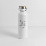 Gourde isotherme - Sophie est trop Géniale - 3 tailles - Cadeau Chic - Cadeau Personnalisable - Cadeaux-Positifs.com -blanc-500 ml-