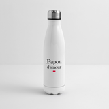 Bouteille isotherme - Papou d'amour - Cadeau Durable & Tendre - Cadeau Personnalisable - Cadeaux-Positifs.com -blanc-500 ml-