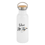 Gourde isotherme - Éduc au top - 3 tailles - Cadeau Durable - Cadeau Personnalisable - Cadeaux-Positifs.com -blanc-500 ml-