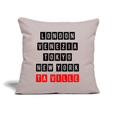 Coussin et housse de 45 x 45 cm ville noir - Cadeau Personnalisable - Cadeaux-Positifs.com -taupe clair-taille unique-