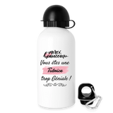 Gourde - Merci Tutrice - Alu sans BPA - Cadeau Durable - Cadeau Personnalisable - Cadeaux-Positifs.com -blanc-500 ml-