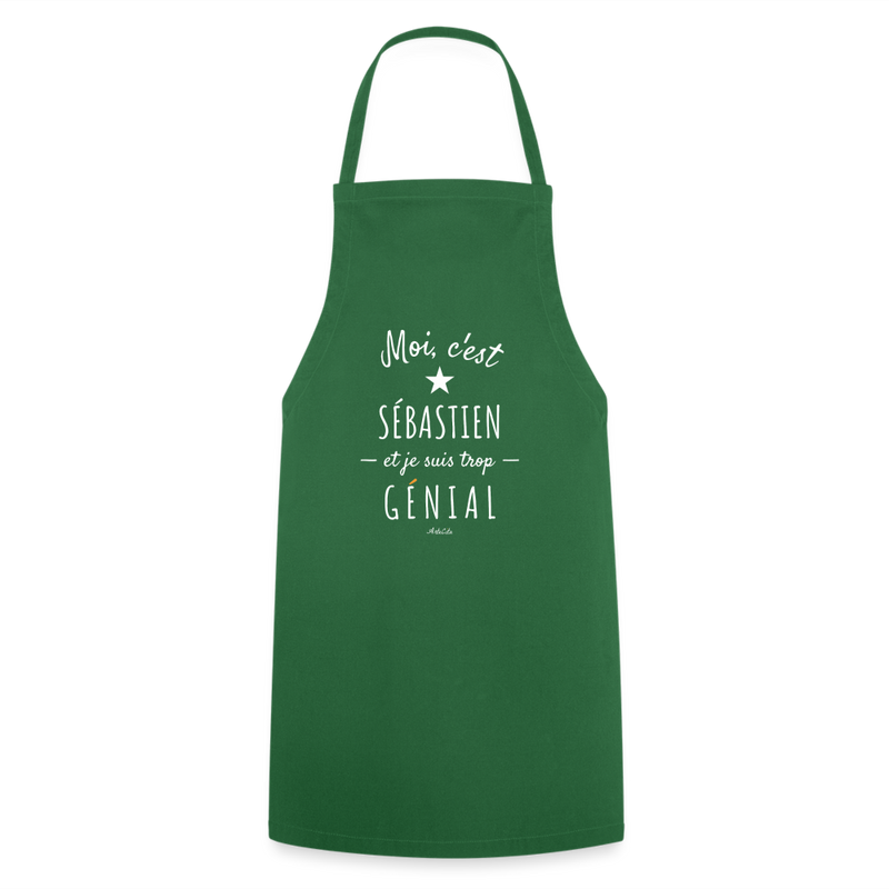 Cadeau anniversaire : Tablier - Sébastien est trop Génial - 7 Coloris - Cadeau Original - Cadeau Personnalisable - Cadeaux-Positifs.com -vert foncé-taille unique-