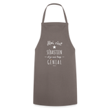 Tablier - Sébastien est trop Génial - 7 Coloris - Cadeau Original - Cadeau Personnalisable - Cadeaux-Positifs.com -gris-taille unique-