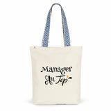 Tote Bag Premium - Manager au Top - 2 Coloris - Cadeau Durable - face_0