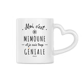 Mug Coeur - Mimoune est trop Géniale - 2 Coloris - Cadeau Personnalisé - Cadeau Personnalisable - Cadeaux-Positifs.com -Rouge-