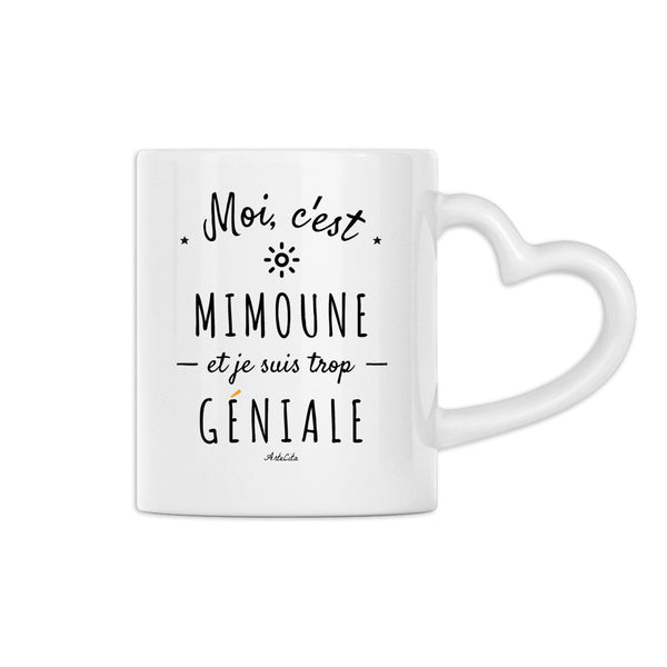 Mug Coeur - Mimoune est trop Géniale - 2 Coloris - Cadeau Personnalisé - Cadeau Personnalisable - Cadeaux-Positifs.com -Rouge-