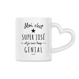 Mug Coeur - Super José est trop Génial - 2 Coloris - Cadeau Personnalisé - Cadeau Personnalisable - Cadeaux-Positifs.com -Blanc-