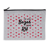 Pochette - Le joli Bazar d'une RH - 2 coloris - Cadeau Durable & Original - Cadeau Personnalisable - Cadeaux-Positifs.com -Gris-