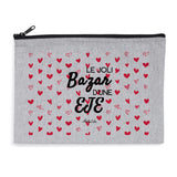 Pochette - Le joli Bazar d'une EJE - 2 coloris - Cadeau Original - Cadeau Personnalisable - Cadeaux-Positifs.com -Gris-
