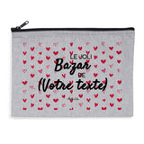 Pochette Bazar De Votre Texte - Cadeau Personnalisable - Cadeaux-Positifs.com -Gris-