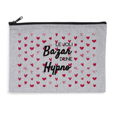 Pochette - Le joli Bazar d'une Hypno - 2 coloris - Cadeau Original - Cadeau Personnalisable - Cadeaux-Positifs.com -Gris-