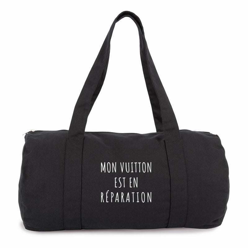 Cadeau anniversaire : Sac Polochon - Mon Vuitton est en réparation - 2 Coloris - Durable - Cadeau Personnalisable - Cadeaux-Positifs.com -Noir-
