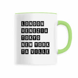Mug ta ville - Cadeau Personnalisable - Cadeaux-Positifs.com -Vert-