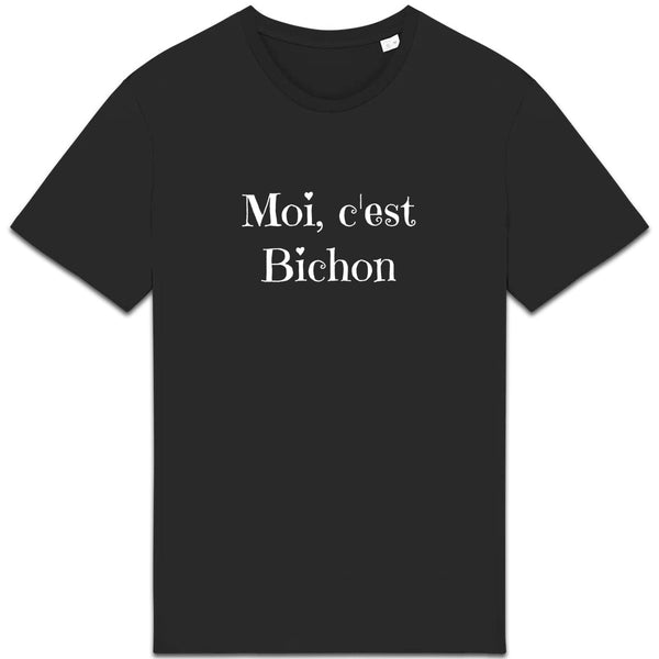 T-Shirt - Moi c'est Bichon - Coton Bio - 8 Coloris - Cadeau Original - Cadeau Personnalisable - Cadeaux-Positifs.com -Noir-XS-