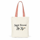 Tote Bag Premium - Sage Femme au Top - 2 Coloris - Cadeau Durable - Cadeau Personnalisable - Cadeaux-Positifs.com -Rouge-