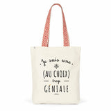 Tote Bag Premium à personnaliser - Je suis une XXX trop Géniale - 2 Coloris - Cadeau Durable - Cadeau Personnalisable - Cadeaux-Positifs.com -Rouge-