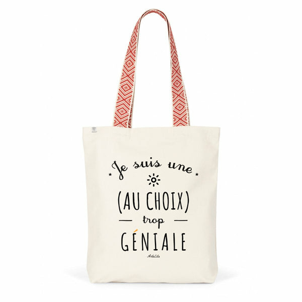 Tote Bag Premium à personnaliser - Je suis une XXX trop Géniale - 2 Coloris - Cadeau Durable - Cadeau Personnalisable - Cadeaux-Positifs.com -Rouge-