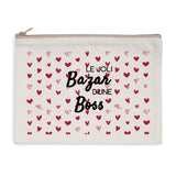 Pochette - Le joli Bazar d'une Boss - 2 coloris - Cadeau Original - Cadeau Personnalisable - Cadeaux-Positifs.com -Naturel-