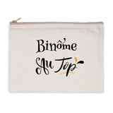 Pochette - Binôme au Top - 2 coloris - Cadeau Durable - Cadeau Personnalisable - Cadeaux-Positifs.com -Naturel-