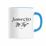 Mug - Junior CEO au Top - 6 Coloris - Cadeau Original - Cadeau Personnalisable - Cadeaux-Positifs.com -Bleu-