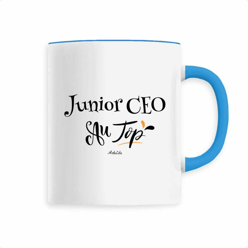 Cadeau anniversaire : Mug - Junior CEO au Top - 6 Coloris - Cadeau Original - Cadeau Personnalisable - Cadeaux-Positifs.com -Bleu-