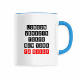Mug à Personnaliser avec VOTRE VILLE - 6 Coloris - Cadeau Personnalisable - Cadeau Personnalisable - Cadeaux-Positifs.com -Bleu-