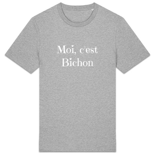 T-Shirt - Moi c'est Bichon - Coton Bio - 8 Coloris - Cadeau Original - Cadeau Personnalisable - Cadeaux-Positifs.com -Gris-XS-