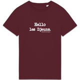 Tshirt - Hello les Djeuns - Anachronique - Cadeau Original & Drôle - Cadeau Personnalisable - Cadeaux-Positifs.com -Bordeaux-XS-