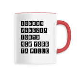 Mug ta ville - Cadeau Personnalisable - Cadeaux-Positifs.com -Rouge-