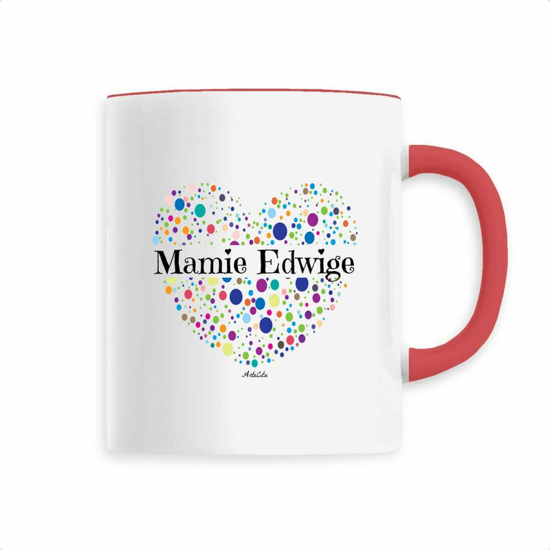 Cadeau anniversaire : Mug - Mamie Edwige - 6 Coloris - Cadeau Unique & Tendre - Cadeau Personnalisable - Cadeaux-Positifs.com -Rouge-