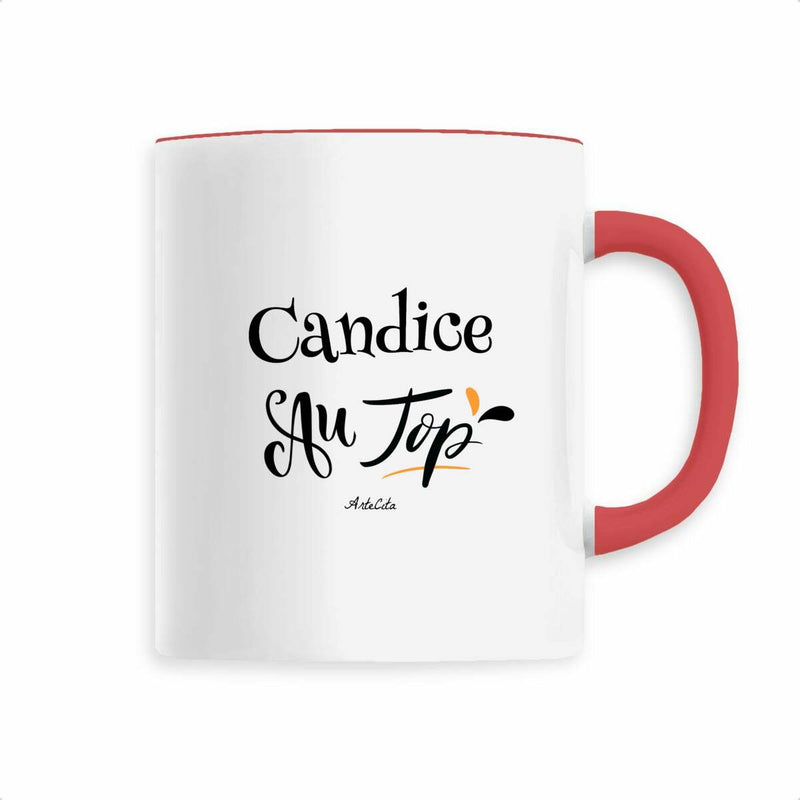 Cadeau anniversaire : Mug - Candice au Top - 6 Coloris - Cadeau Original - Cadeau Personnalisable - Cadeaux-Positifs.com -Rouge-