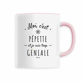 Mug - Pepette est trop Géniale - 6 Coloris - Cadeau Original - Cadeau Personnalisable - Cadeaux-Positifs.com -Rose-
