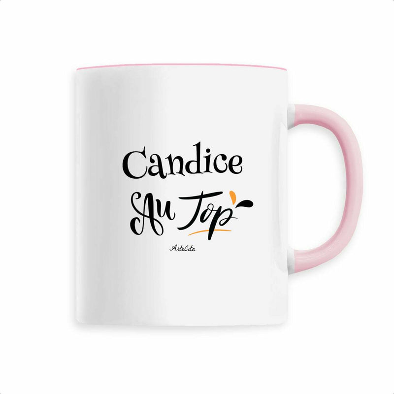 Cadeau anniversaire : Mug - Candice au Top - 6 Coloris - Cadeau Original - Cadeau Personnalisable - Cadeaux-Positifs.com -Rose-