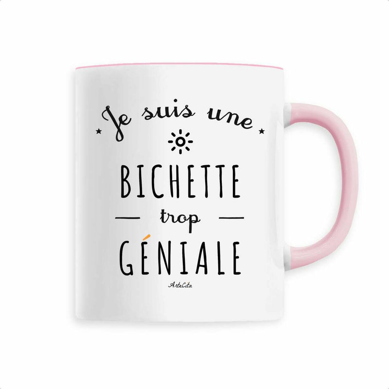 Cadeau anniversaire : Mug - Je suis une Bichette trop Géniale - 6 Coloris - Cadeau Original - Cadeau Personnalisable - Cadeaux-Positifs.com -Rose-
