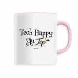 Mug - Tech Happy au Top - 6 Coloris - Cadeau Original - Cadeau Personnalisable - Cadeaux-Positifs.com -Rose-