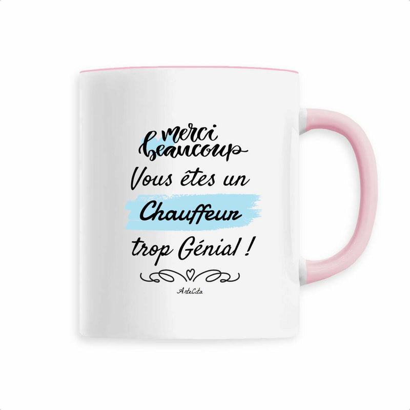 Cadeau anniversaire : Mug - Merci Chauffeur - 6 Coloris - Cadeau Original - Cadeau Personnalisable - Cadeaux-Positifs.com -Rose-
