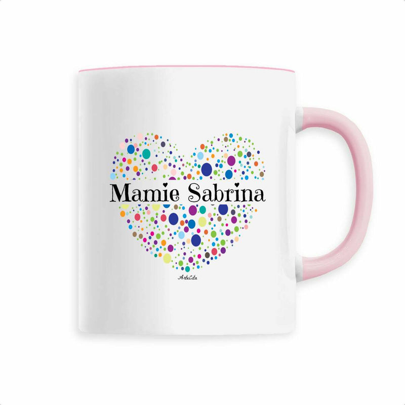 Cadeau anniversaire : Mug - Mamie Sabrina - 6 Coloris - Cadeau Unique & Tendre - Cadeau Personnalisable - Cadeaux-Positifs.com -Rose-