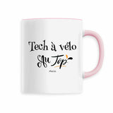 Mug - Tech à vélo au Top - 6 Coloris - Cadeau Original - Cadeau Personnalisable - Cadeaux-Positifs.com -Rose-