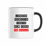 Mug à Personnaliser avec VOTRE VILLE - 6 Coloris - Cadeau Personnalisable - Cadeau Personnalisable - Cadeaux-Positifs.com -Noir-