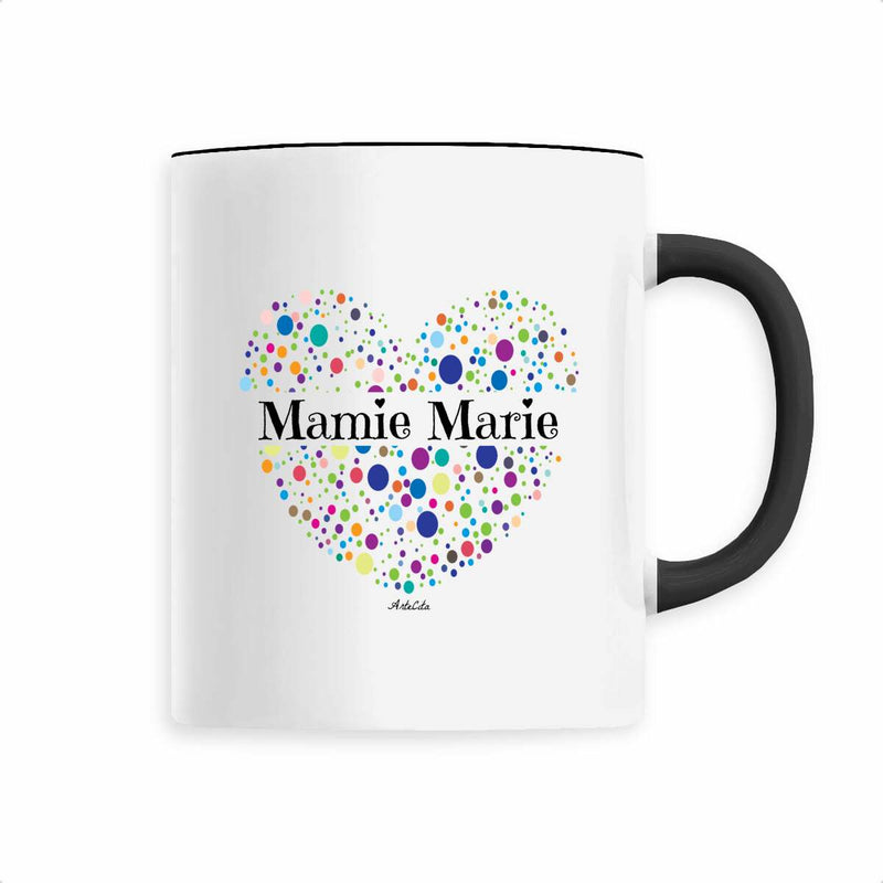 Cadeau anniversaire : Mug - Mamie Marie - 6 Coloris - Cadeau Unique & Tendre - Cadeau Personnalisable - Cadeaux-Positifs.com -Noir-