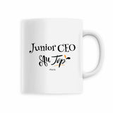 Mug - Junior CEO au Top - 6 Coloris - Cadeau Original - Cadeau Personnalisable - Cadeaux-Positifs.com -Blanc-